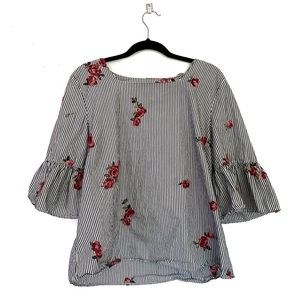Calvin Klein floral embroidered blouse size M/L